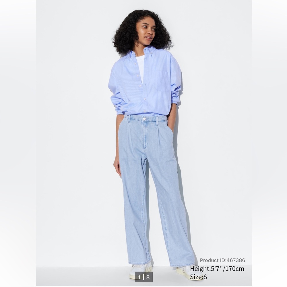 Drapey Denim Pleated Pants